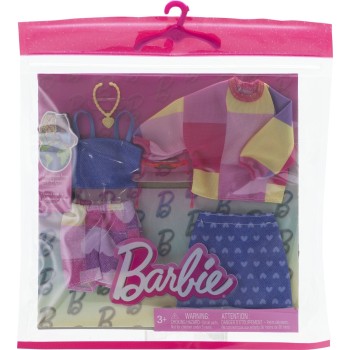Mattel Barbie Μοδες - Σετ Των 2 Fashions Αξεσουάρ Για Κούκλα Σετ Ρούχων Κούκλας Pink & Blue Inspired Skirt GWF04 / HRH42 1947351