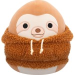 Jazwares Squishmallows Sherman the Sloth in Sherpa Hoodie 7.5" Plush JWSQ6707 196566456198