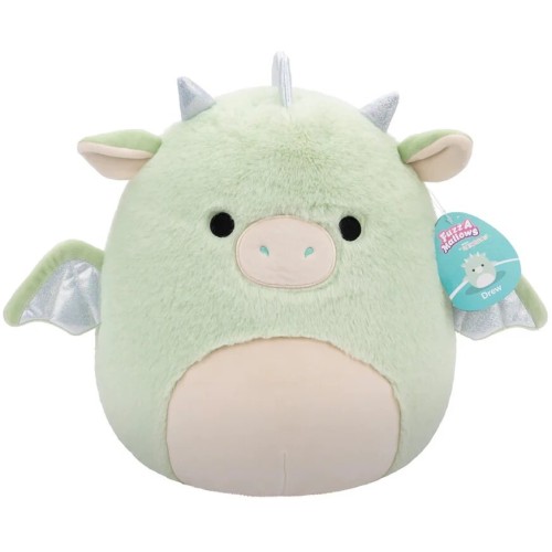 Jazwares Squishmallows Fuzzamallow Λουτρινο 30.5 Εκ. - Drew Ο Πράσινος Δράκος JWSQ6679 196566455702