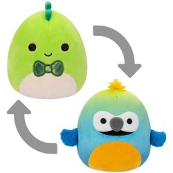 Jazwares Squishmallows-Flipmallows - Λούτρινα 13Cm W3 Danny The Green Dino / Baptise The Blue And Yellow Macaw JWSQ0128-C 196566