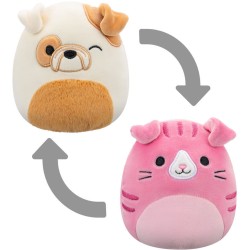 Jazwares Squishmallows-Flipmallows - Plush 13Cm W3 Geraldine/Brock - Pink Scottish Fold Cat/White And Tan Bulldog JWSQ0128-C 196