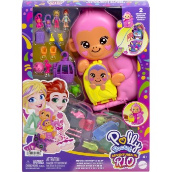 Mattel Polly Pocket Momma Monkey & Baby GKJ63 / HWP04 194735218004