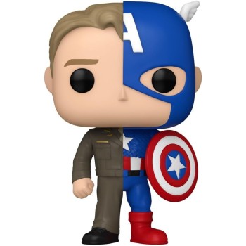 Funko Marvel Avengers Pop!Marvel: Split - Captain America A/Steve R - Marvel Comics - Vinyl Collective Figure - Gift Idea - Offi