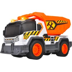 DICKIE TOYS City Heroes Construction Truck 30 Cm With Light And Sound, Flipping Tipper, Sieve And Removable Shovel For Sand 2033