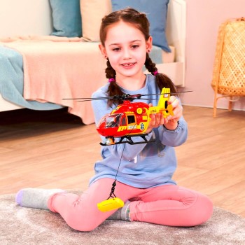 DICKIE TOYS 36Cm Airbus Ambulance Helicopter 203716024, 3 Years, With Lights And Sounds, Manual Winch, Openable Parts, Stretcher
