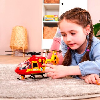DICKIE TOYS 36Cm Airbus Ambulance Helicopter 203716024, 3 Years, With Lights And Sounds, Manual Winch, Openable Parts, Stretcher