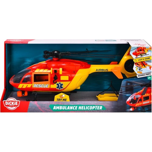 DICKIE TOYS 36Cm Airbus Ambulance Helicopter 203716024, 3 Years, With Lights And Sounds, Manual Winch, Openable Parts, Stretcher