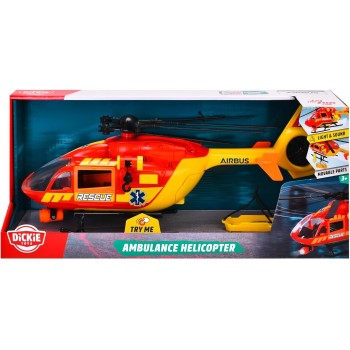 DICKIE TOYS 36Cm Airbus Ambulance Helicopter 203716024, 3 Years, With Lights And Sounds, Manual Winch, Openable Parts, Stretcher