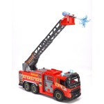 DICKIE TOYS Giant Fire Truck - Red - 22 Volvo FMX Rescue Vehicle, Light And Sound, Ladder, 2 Water Shooting Bottles, Freewheel  