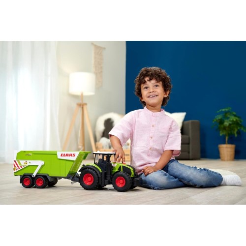 DICKIE TOYS Claas Tractor Γεωργικό Τρακτέρ Με Ρυμουλκούμενο 32 Εκ. Με Φως Και Ήχους 203739004 4006333080678
