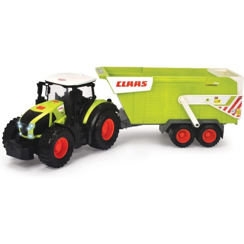 DICKIE TOYS Claas Tractor With Trailer - Claas Tractor From With Freewheel, Interior, Lights, Sound, Moving Parts 203739004 4006