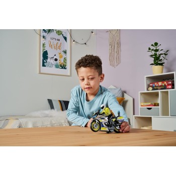 DICKIE TOYS Yamaha Motorbike Toy With Police Figure For Children From 3 Years With Blue Light And Siren, Freewheel, 17 203712018