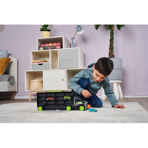 DICKIE TOYS Φορτηγό Μεταφοράς & Αποθήκευσης Transporter Με 4 Οχήματα 203747007 4006333074363