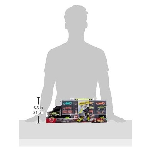 DICKIE TOYS Φορτηγό Μεταφοράς & Αποθήκευσης Transporter Με 4 Οχήματα 203747007 4006333074363