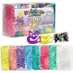 Rainbow Loom Treasure Box Pastel Edition, 8,000 Rubber Bands In 8 Different Pastel Colors, And A Bonus Of 2 Happy Looms, Great A