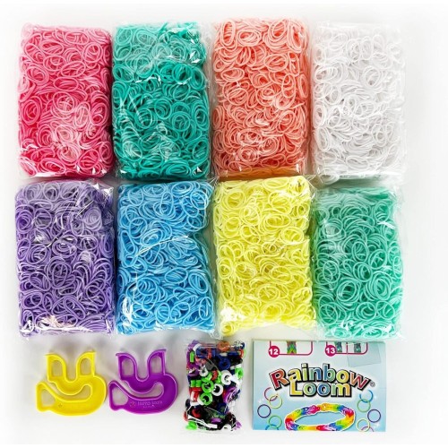 Rainbow Loom Treasure Box Pastel Edition, 8.000 Λαστιχάκια Σε 8 Διαφορετικά Παστέλ Χρώματα Και 2 Happy Looms B0336 812317025856