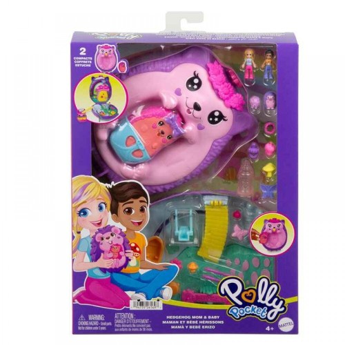 Mattel Polly Pocket Hedgehog Mom & Baby GKJ63 / JBJ91 194735261697