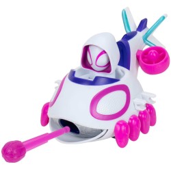 Jazwares Spiderman Spidey & His Amazing Friends Ghost-Spider Web Dart Zoomers Όχημα 12,5Cm Με Φιγούρα Εκτοξευτής Ιστού JWS00287 