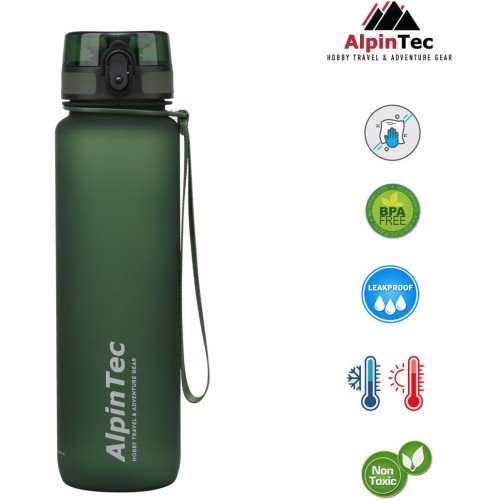 Water Bottle Tritan Alpintec Quest 1000Ml - Dark Green Q-1000-DG 4891321137263