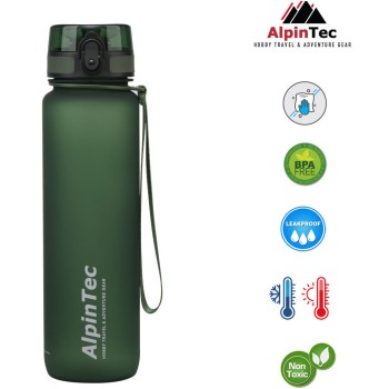 Water Bottle Tritan Alpintec Quest 1000Ml - Dark Green Q-1000-DG 4891321137263
