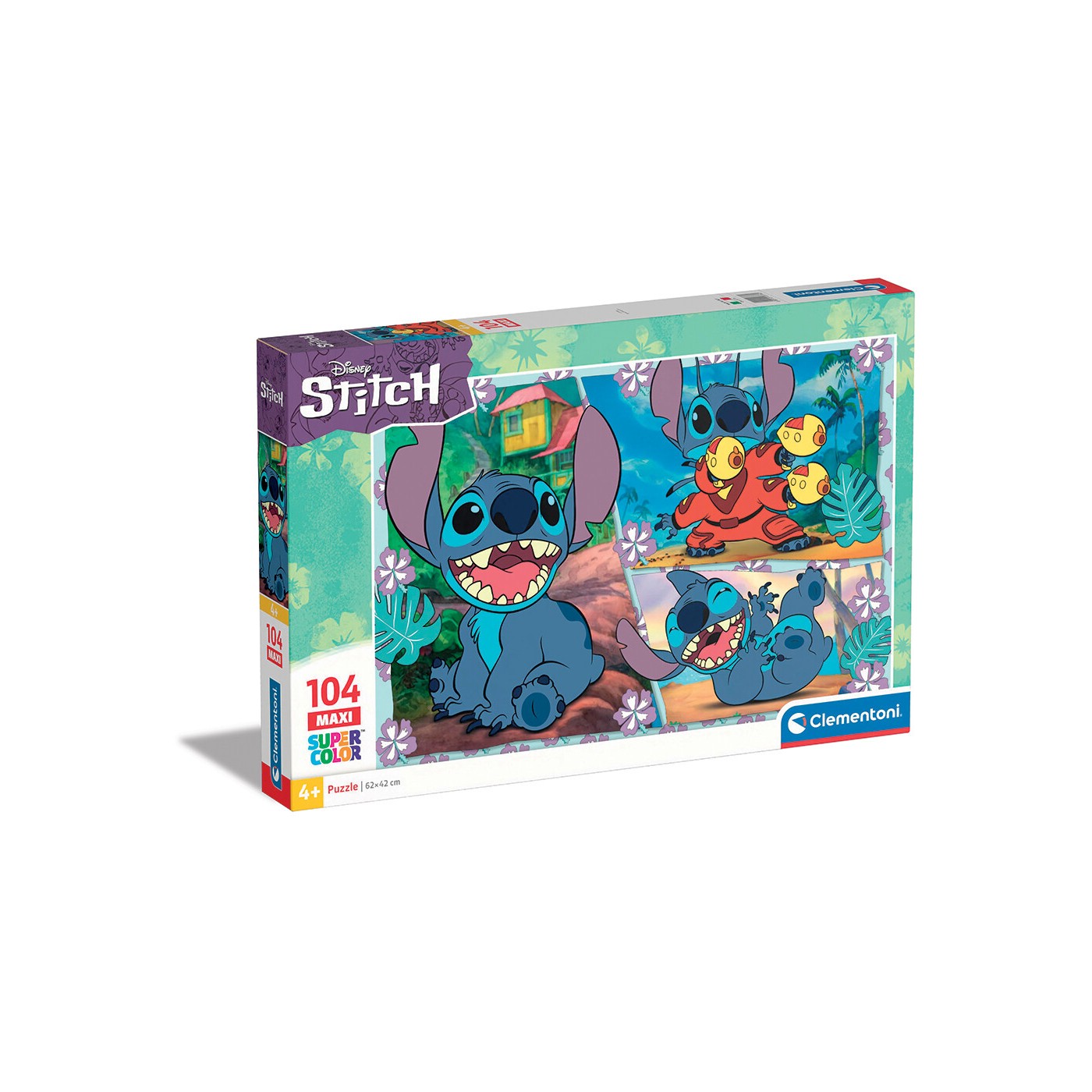 Clementoni Children's Puzzle Maxi Super Color Disney Stitch 104 pcs ...