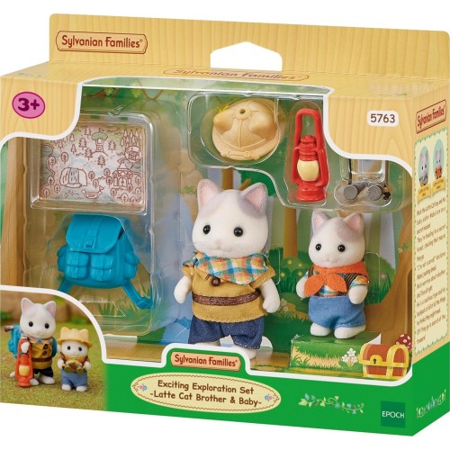 Epoch Sylvanian Families - 5763 Exciting Exploration Set -Latte Cat Brother And Baby Σετ Εξερεύνησης 5763 5054131057636