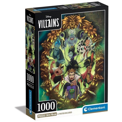 Clementoni Παζλ High Quality Collection Disney Villains 1000 Τμχ - Compact Box 1260-39812 8005125398126