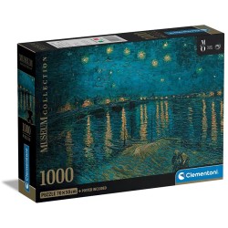 Clementoni Museum Collection Van Gogh Puzzle: Starry Night Over the Rhine 1000 Pieces - Compact Box 1260-39789 8005125397891