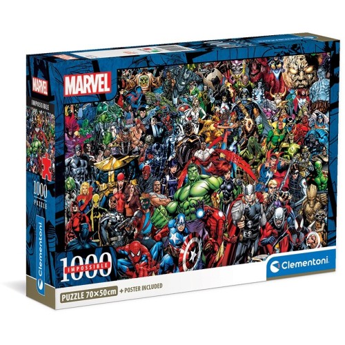 Clementoni Marvel Avengers Παζλ Impossible Marvel 1000 Τμχ - Compact Box 1260-39709 8005125397099