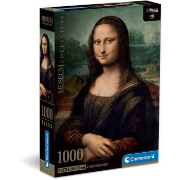 Clementoni Παζλ Museum Collection Leonardo Da Vinci: Μόνα Λίζα 1000 Τμχ - Compact Box 1260-39708 8005125397082