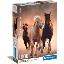 Clementoni Puzzle High Quality Collection Horses 1000 Pcs - Compact Box 1220-39771 8005125397716