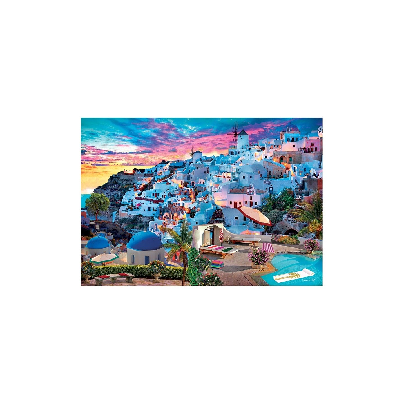 Puzzle 1000 pièces panoramique - Santorini, Grèce