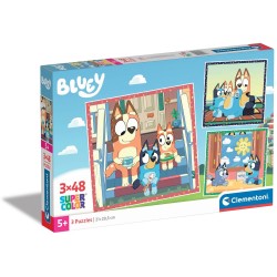 Clementoni Children's Puzzle Super Color Bluey 3X48 Pcs 1200-25308 8005125253081