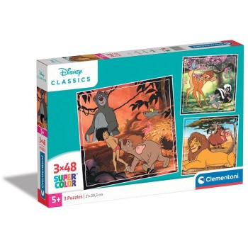 Clementoni Children's Puzzle Super Color Disney Classics 3X48 Pcs 1200-25299 8005125252992