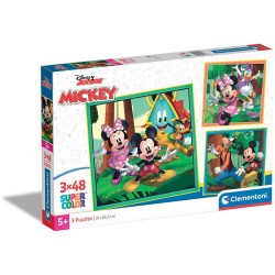 Clementoni Disney Mickey Mouse Children's Puzzle Super Color Disney Mickey And Friends 3X48 Pcs 1200-25298 8005125252985