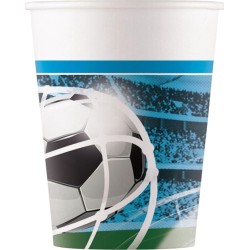 PROCOS Fsc Paper Cups Football Soccer Fans Party 200Ml, 8 Pieces, Multicolou 093746 5201184937464