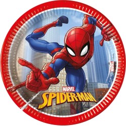 PROCOS 8 paper plates spiderman fighter 20 cm blue 094054 5201184940549