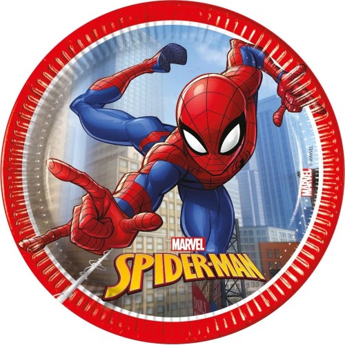 PROCOS 8 paper plates spiderman fighter 20 cm blue 094054 5201184940549