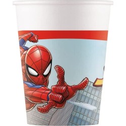PROCOS Ποτήρια Χάρτινα Spiderman Crime Fighter FSC 200Ml 8 Τεμάχια, 93864 093864 5201184938645