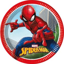 PROCOS 93863 - Spiderman Crime Fighter Plates, 23 Cm, Pack Of 8, Fsc, Disposable P 093863 5201184938638