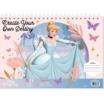 Diakakis imports Disney Princess Princess Drawing Block 23x33 40pcs Self-adhesive Stencils- 2p CHR 2sch Snow White-cinderella. 0