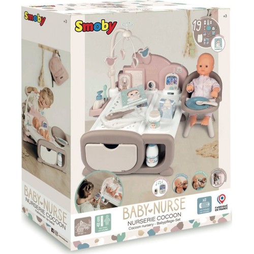 Smoby Κέντρο Φροντίδας Κούκλων Cocoon Nursery 17 Τεμαχίων Σετ Παιχνιδιού 7/220379 3032162203798