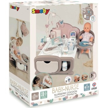 Smoby Κέντρο Φροντίδας Κούκλων Cocoon Nursery 17 Τεμαχίων Σετ Παιχνιδιού 7/220379 3032162203798