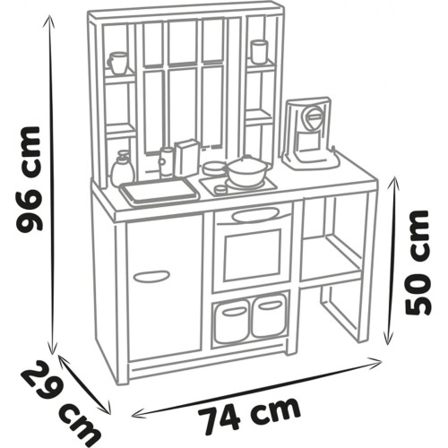 smoby kitchen loft – urban style kitchen includes 32 accessories, stylish s 7/312600 3032163126003