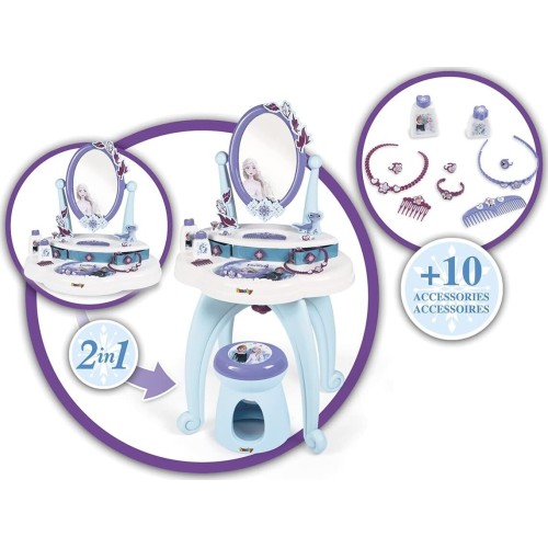 Disney Frozen Τουαλετα Ομορφιας Smoby Frozen 2 Σε 1 Dressing Table, 10 Αξεσουάρ 7/320244 3032163202448