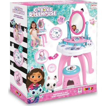 Smoby Gabbys Dollhouse Gabbys 2 Σε 1 Μπουντουάρ Και Σκαμπό, Περιλαμβάνονται 12 Αξεσουάρ 7/320254 3032163202547
