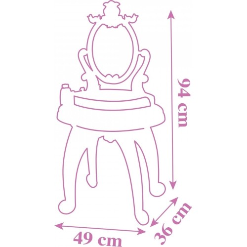Smoby Gabbys Dollhouse 2 In 1 Dressing Table And Stool -12 Accessories Included - 7/320254 3032163202547