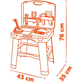 Smoby Black+Decker Θήκη Εργαλείων Bricolo Smart 43X35x76 Cm - Θήκη Πάγκου Εργασίας Για Παιδιά Από 3 Ετών 7600360734 303216360734