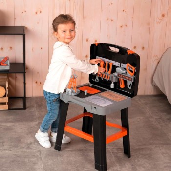 Smoby Black+Decker Tool Case Bricolo Smart 43X35x76 Cm - Workbench Case For Children From 3 Years, Toy With Extensive Tool Acc 7