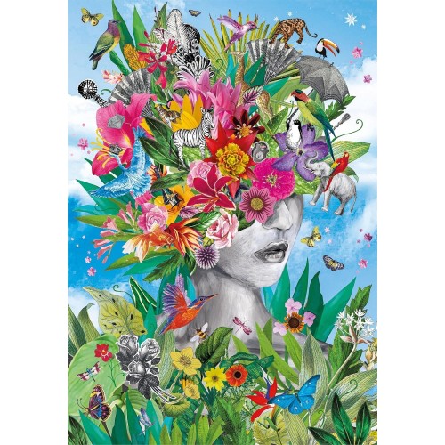 Clementoni jigsaw puzzle collection - head in the jungle 500 pieces - puzzle for adult 1220-35526 8005125355266